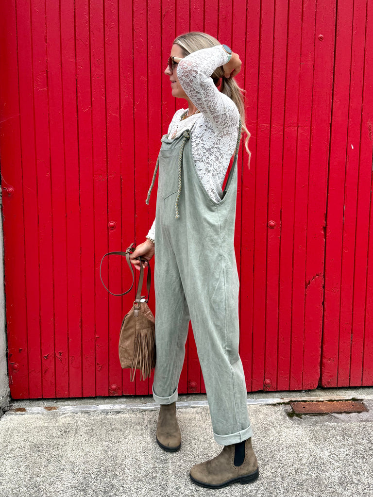 Khaki overalls