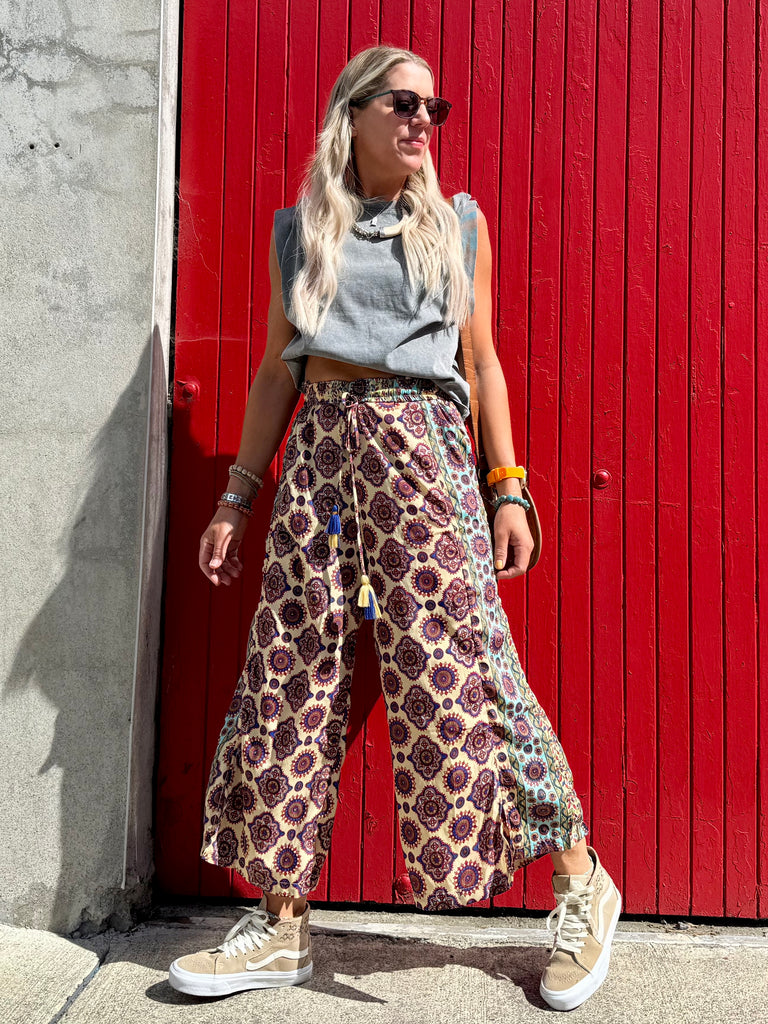 Ornate silk trousers