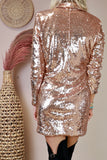 Rose gold sequin blazer