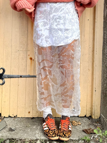 Sheer sequin skirt