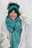 Soft knit bow headband (Teal)