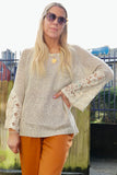 Lace sleeve sparkly jumper