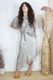 Asymmetrical lace end skirt