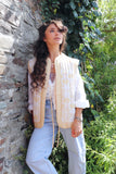 Fan printed quilted waistcoat