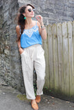 Broderie pocket linen trousers