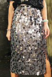 Chunky sequin skirt (Silver)