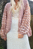 Chunky sequin sleeve cardigan