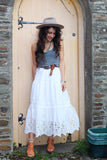 Broderie midi skirt