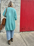 Cable knit cardigan (Aqua)