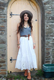 Broderie midi skirt