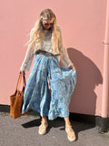 Tiered floral blue trousers