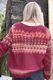Fairisle wool jumper (Burgundy)