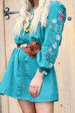 Floral embroidered cotton dress