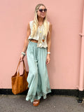 Embroidered crochet top