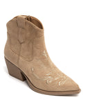 Western embroidered ankle boots