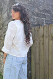 Crochet end embroidered blouse