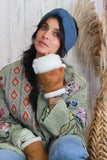 Fluffy lined fingerless gloves