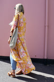Floral mustard shirt dress
