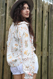 Floral crochet insert blouse