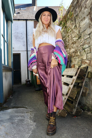 Silky maxi Skirt (Mauve)