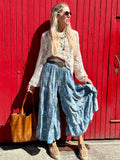Tiered floral blue trousers