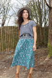 Emerald floral skirt