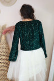 Velvet and sequin top (Alpine green)