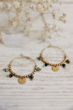 Circle beaded hoops (Gold)