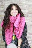 Soft chunky knit scarf (Pink)