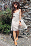 Ditsy floral dress with lace