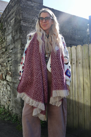 Burgundy knit scarf