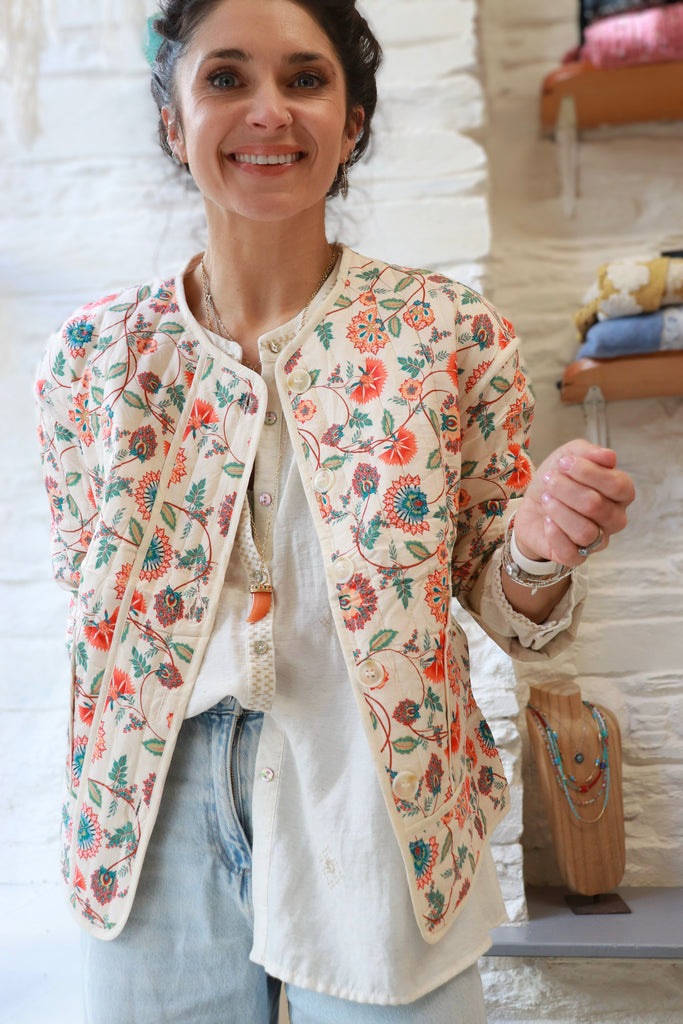Floral quilted jacket