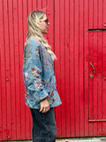 Embroidered embellished denim jacket