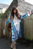 Long granny square cardigan