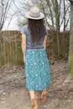 Emerald floral skirt