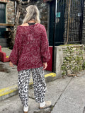 Speckle knit burgundy jumper