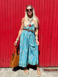 Turquoise floral jumpsuit
