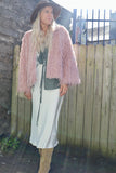 Fluffy feather pink jacket