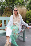 Lightweight sky blue stripe cardigan