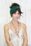 Velvet pearl headband (Khaki)