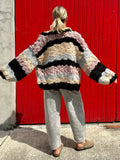 Chunky knit stripe cardigan