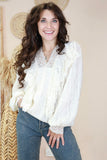 White frill lace embroidered blouse