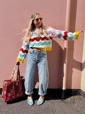 Colourful zig zag knit jumper