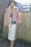 Fluffy feather pink jacket