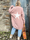 Star back pink cardigan