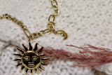 Sun and moon charm necklace (Gold)