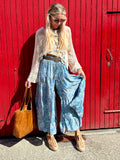Tiered floral blue trousers