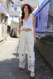 Paisley embroidered trousers