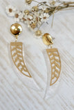 Leaf horn earrings