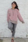 Zig zag knit pink jumper